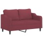 vidaXL 3-tlg. Sofagarnitur mit Kissen Weinrot Stoff vidaXL 3-tlg. Sofagarnitur mit Kissen Weinrot Stoff