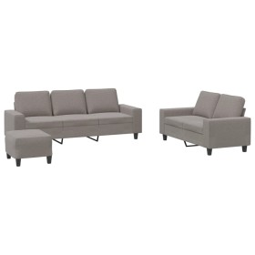 vidaXL 3-tlg. Sofagarnitur Taupe Stoff