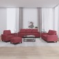 vidaXL 4-tlg. Sofagarnitur Weinrot Stoff vidaXL 4-tlg. Sofagarnitur Weinrot Stoff