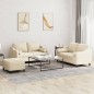 vidaXL 3-tlg. Sofagarnitur mit Kissen Creme Stoff vidaXL 3-tlg. Sofagarnitur mit Kissen Creme Stoff