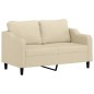 vidaXL 3-tlg. Sofagarnitur mit Kissen Creme Stoff vidaXL 3-tlg. Sofagarnitur mit Kissen Creme Stoff