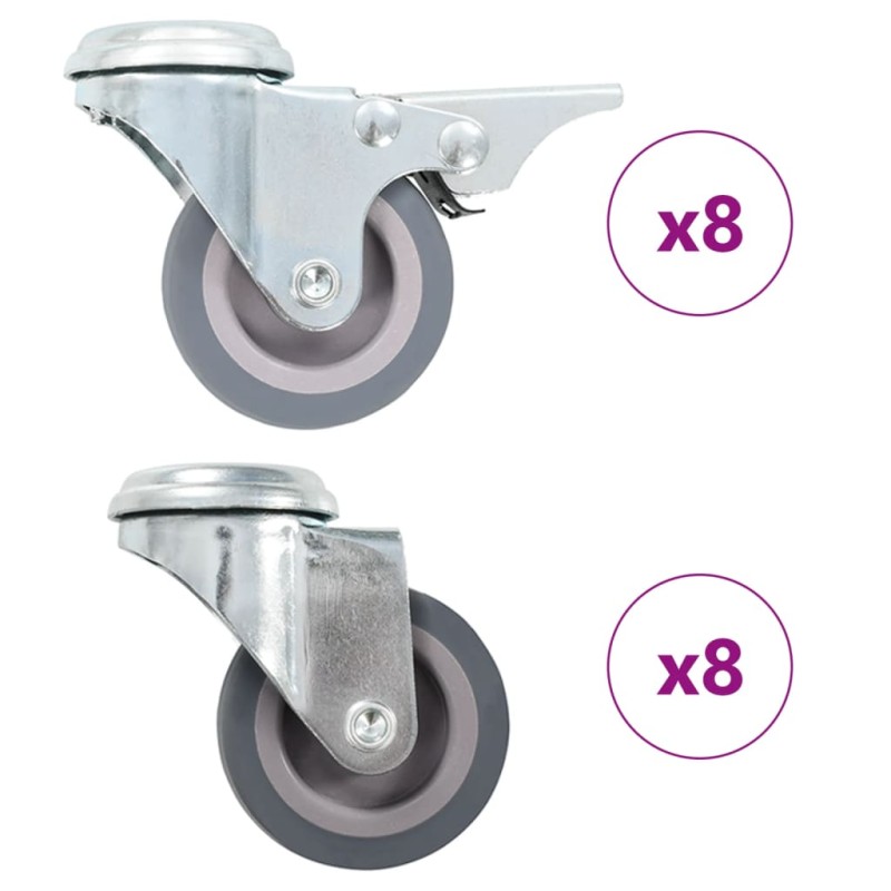 vidaXL 16 Stk. Lenkrollen mit Rückenloch 50 mm vidaXL 16 Stk. Lenkrollen mit Rückenloch 50 mm
