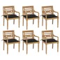 vidaXL Batavia-Stühle mit Kissen 6 Stk. Massivholz Teak vidaXL Batavia-Stühle mit Kissen 6 Stk. Massivholz Teak