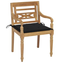 vidaXL Batavia-Stühle mit Kissen 6 Stk. Massivholz Teak