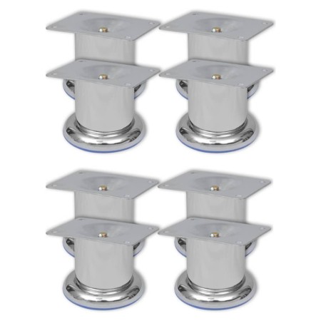 vidaXL Sofabeine 8 Stk. Rund Chrom 60 mm