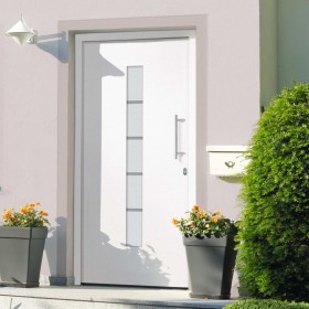 vidaXL Haustür Aluminium und PVC Weiß 110x210 cm  