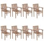 Stapelbare Gartenstühle mit Kissen 8 Stk. Massivholz Teak Stapelbare Gartenstühle mit Kissen 8 Stk. Massivholz Teak