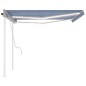 vidaXL Markise Manuell Einziehbar mit LED 4,5x3,5 m Blau und Weiß vidaXL Markise Manuell Einziehbar mit LED 4,5x3,5 m Blau und Weiß