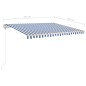 vidaXL Markise Manuell Einziehbar mit LED 4,5x3,5 m Blau und Weiß vidaXL Markise Manuell Einziehbar mit LED 4,5x3,5 m Blau und Weiß