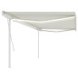 vidaXL Markise Manuell Einziehbar mit LED 5x3,5 m Creme vidaXL Markise Manuell Einziehbar mit LED 5x3,5 m Creme