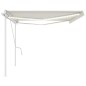 vidaXL Markise Manuell Einziehbar mit LED 5x3,5 m Creme vidaXL Markise Manuell Einziehbar mit LED 5x3,5 m Creme