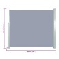 vidaXL Ausziehbare Seitenmarkise 120x300 cm Grau vidaXL Ausziehbare Seitenmarkise 120x300 cm Grau
