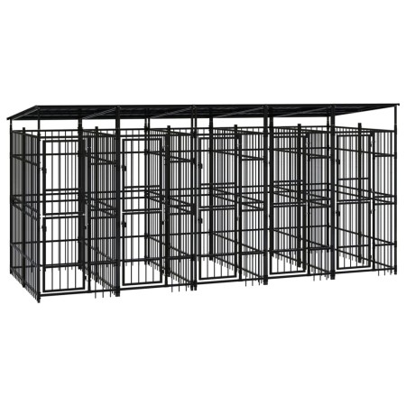 vidaXL Outdoor-Hundezwinger mit Dach Stahl 9,22 m² 