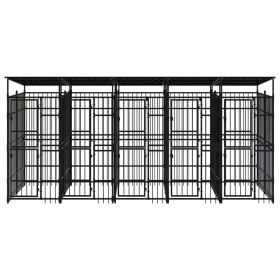 vidaXL Outdoor-Hundezwinger mit Dach Stahl 9,22 m² 