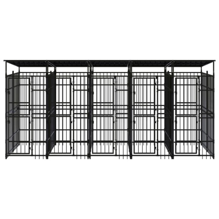 vidaXL Outdoor-Hundezwinger mit Dach Stahl 9,22 m² 