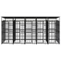 vidaXL Outdoor-Hundezwinger mit Dach Stahl 9,22 m² vidaXL Outdoor-Hundezwinger mit Dach Stahl 9,22 m²