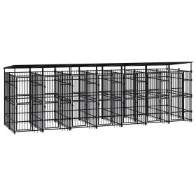 vidaXL Outdoor-Hundezwinger mit Dach Stahl 12,9 m² 