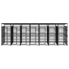 vidaXL Outdoor-Hundezwinger mit Dach Stahl 12,9 m² 