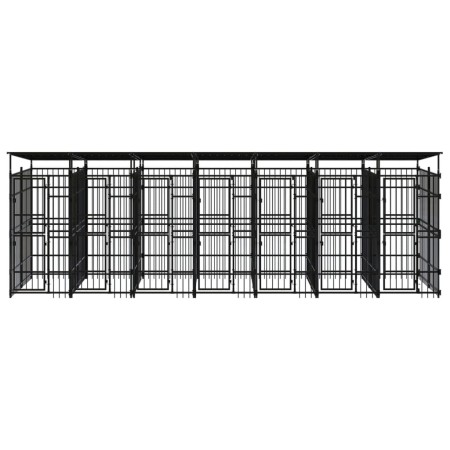 vidaXL Outdoor-Hundezwinger mit Dach Stahl 12,9 m² 