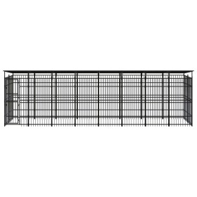 vidaXL Outdoor-Hundezwinger mit Dach Stahl 14,75 m² 