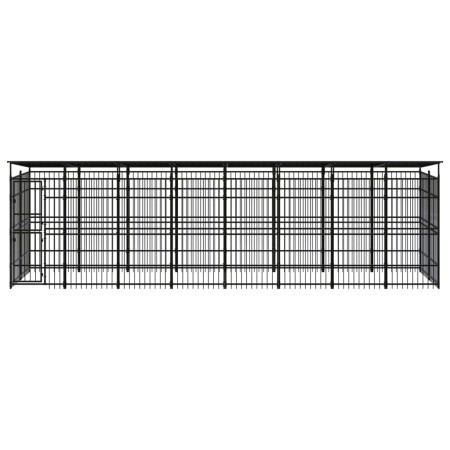 vidaXL Outdoor-Hundezwinger mit Dach Stahl 14,75 m² 
