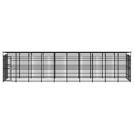 vidaXL Outdoor-Hundezwinger mit Dach Stahl 18,43 m² 