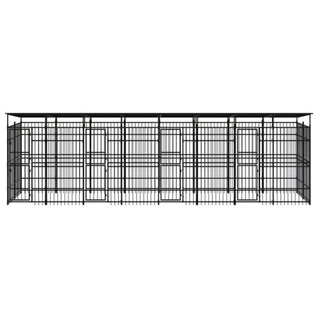vidaXL Outdoor-Hundezwinger mit Dach Stahl 14,75 m² 