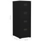 vidaXL Aktenschrank Schwarz 46x62x133 cm Stahl vidaXL Aktenschrank Schwarz 46x62x133 cm Stahl