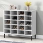 vidaXL Schuhregal OSLO mit Metallbeinen Weiß 95x35x87 cm Massivholz