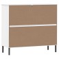vidaXL Schuhregal OSLO mit Metallbeinen Weiß 95x35x87 cm Massivholz