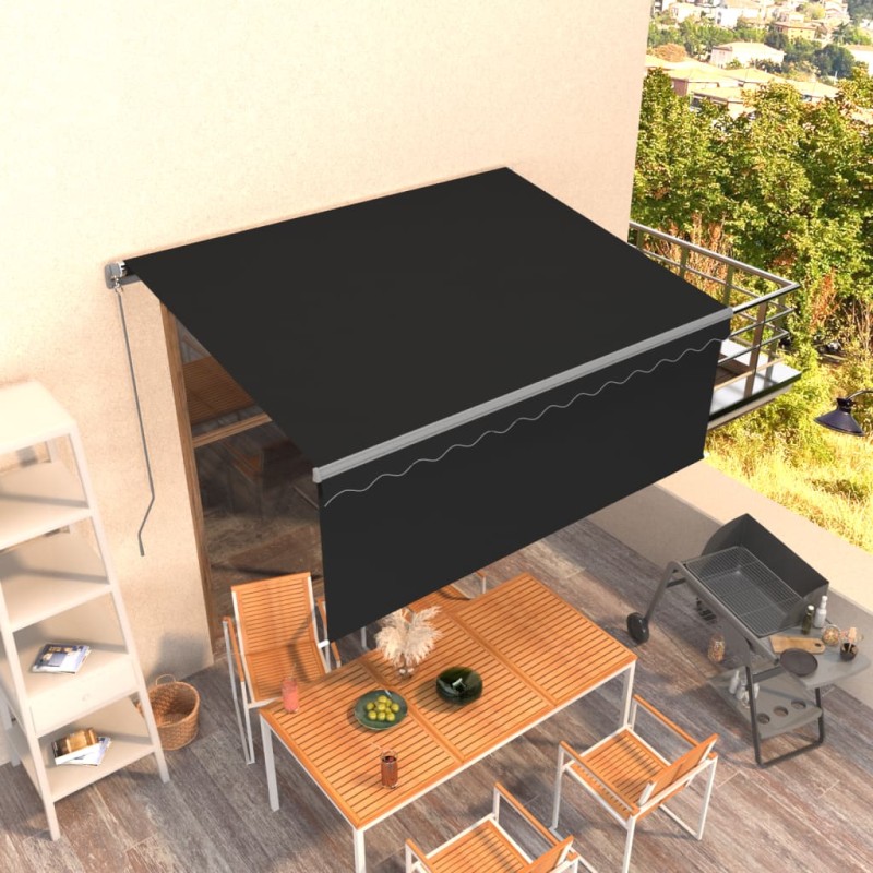 vidaXL Markise Manuell Einziehbar mit Rollo 3,5x2,5 m Anthrazit vidaXL Markise Manuell Einziehbar mit Rollo 3,5x2,5 m Anthrazit