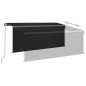 vidaXL Markise Manuell Einziehbar mit Rollo 3,5x2,5 m Anthrazit vidaXL Markise Manuell Einziehbar mit Rollo 3,5x2,5 m Anthrazit