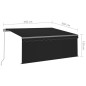vidaXL Markise Manuell Einziehbar mit Rollo 3,5x2,5 m Anthrazit vidaXL Markise Manuell Einziehbar mit Rollo 3,5x2,5 m Anthrazit