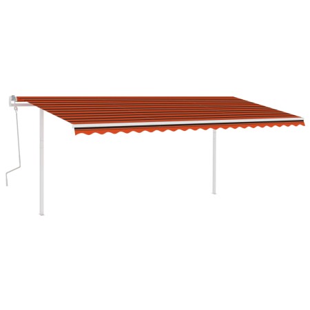 vidaXL Markise Manuell Einziehbar mit LED 5x3 m Orange und Braun