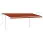 vidaXL Markise Manuell Einziehbar mit LED 5x3 m Orange und Braun vidaXL Markise Manuell Einziehbar mit LED 5x3 m Orange und Braun