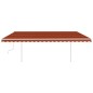 vidaXL Markise Manuell Einziehbar mit LED 5x3 m Orange und Braun vidaXL Markise Manuell Einziehbar mit LED 5x3 m Orange und Braun