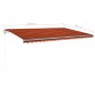 vidaXL Markise Manuell Einziehbar mit LED 5x3 m Orange und Braun vidaXL Markise Manuell Einziehbar mit LED 5x3 m Orange und Braun