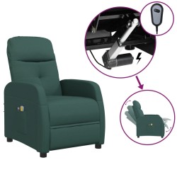 Elektrischer Massagesessel Dunkelgrün Stoff