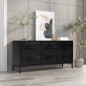 vidaXL Kommode Schwarz 110x30x45 cm Massivholz Kiefer vidaXL Kommode Schwarz 110x30x45 cm Massivholz Kiefer