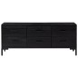 vidaXL Kommode Schwarz 110x30x45 cm Massivholz Kiefer vidaXL Kommode Schwarz 110x30x45 cm Massivholz Kiefer