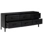 vidaXL Kommode Schwarz 110x30x45 cm Massivholz Kiefer vidaXL Kommode Schwarz 110x30x45 cm Massivholz Kiefer