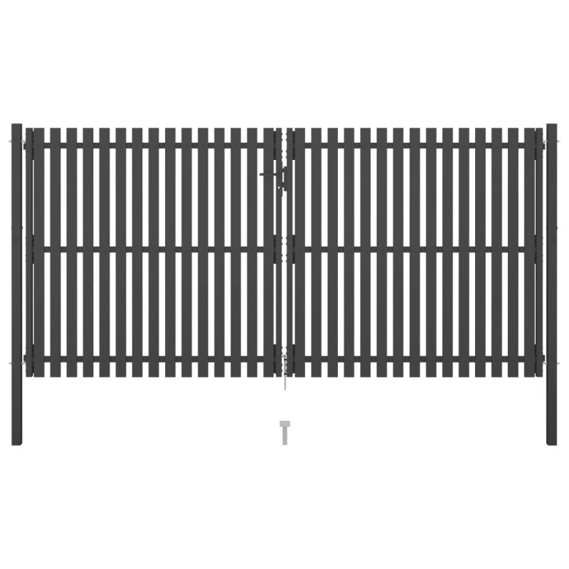vidaXL Gartentor Stahl 4x2,25 m Anthrazit vidaXL Gartentor Stahl 4x2,25 m Anthrazit