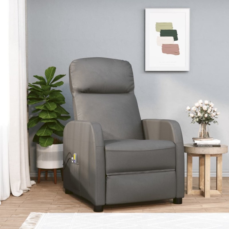 Massagesessel Elektrisch Anthrazit Kunstleder Massagesessel Elektrisch Anthrazit Kunstleder