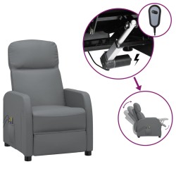 Massagesessel Elektrisch Anthrazit Kunstleder