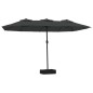 vidaXL Doppelsonnenschirm mit LEDs Anthrazit 449x245 cm vidaXL Doppelsonnenschirm mit LEDs Anthrazit 449x245 cm