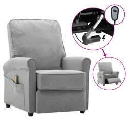 Massagesessel Elektrisch Hellgrau Stoff