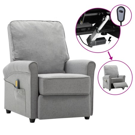 Massagesessel Elektrisch Hellgrau Stoff