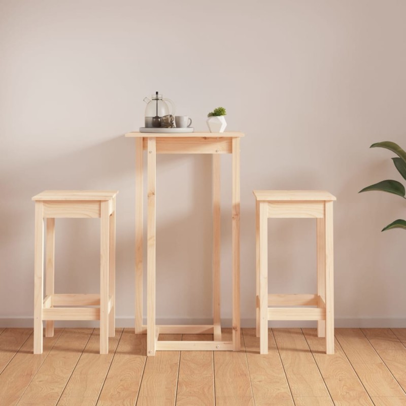 vidaXL 3-tlg. Bar-Set Massivholz Kiefer vidaXL 3-tlg. Bar-Set Massivholz Kiefer