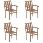 Stapelbare Gartenstühle mit Kissen 4 Stk. Massivholz Teak Stapelbare Gartenstühle mit Kissen 4 Stk. Massivholz Teak