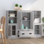 vidaXL Highboards 3 Stk. Grau Sonoma Holzwerkstoff vidaXL Highboards 3 Stk. Grau Sonoma Holzwerkstoff